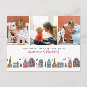 Casas bonitos do feriado   do Natal   cartão de 3