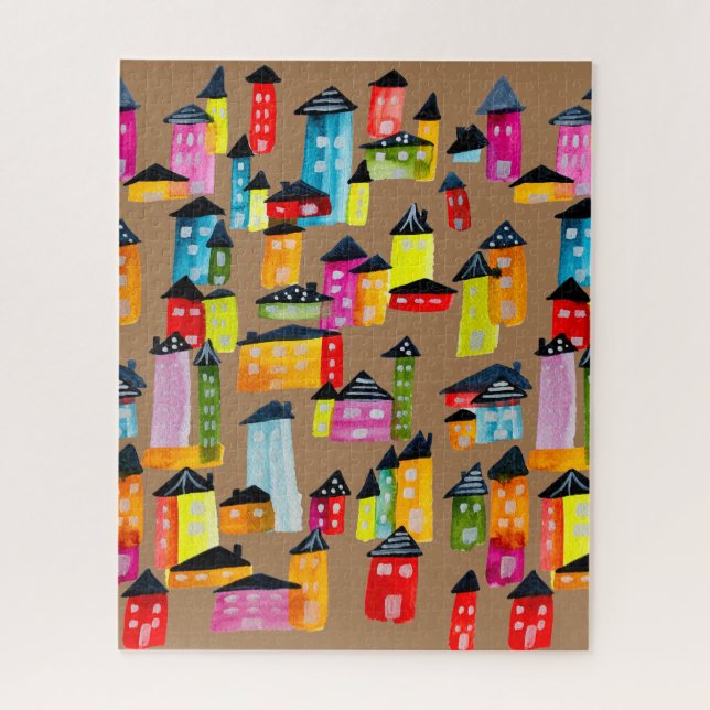 Casas brancas e brancas quebra-cabeça (Vertical)