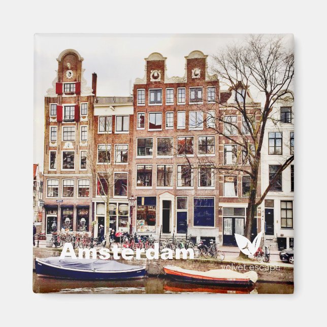 Casas de Amsterdã - imã de geladeira por Velvet Es (Frente)