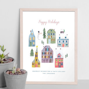 Casas de Natal de Férias Poster Art Impressã