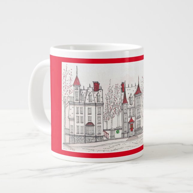 Casas de Natal vitorianas, caneca jumbo (Frente Esquerda)