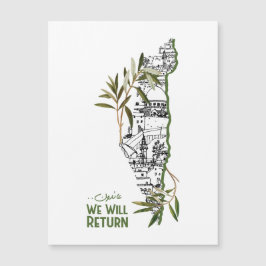 Casas dentro do mapa, abraçadas por ramos de olive