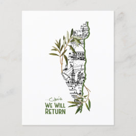 Casas dentro do mapa, abraçadas por ramos de olive