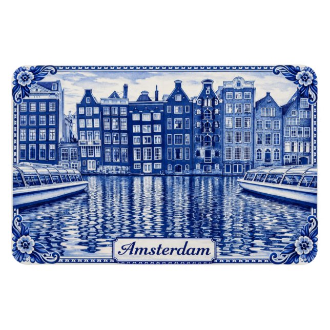 casas do canal de Amsterdã ímã (Horizontal)