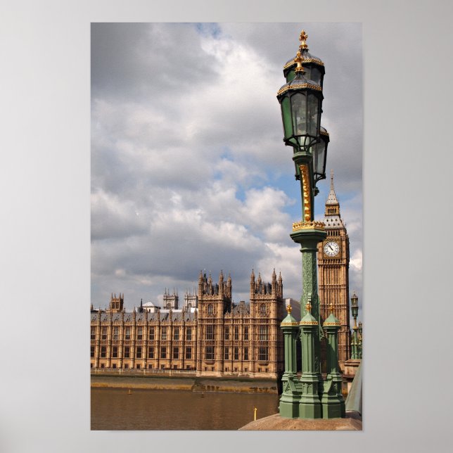 Casas do Parlamento e do Big Ben na poster de Lond (Frente)