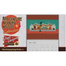 Casas Modernas de Meados do Século Calendário - Gr