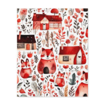 Casas vermelhas e casas fofas Folha de Papel