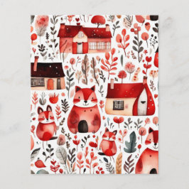 Casas vermelhas e casas fofas Folha de Papel