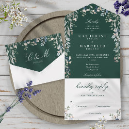 Cascade Floral de Verdura Verde Esmeralda para Cas