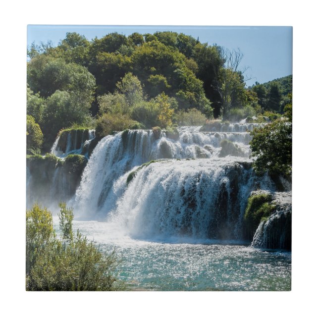 Cascata no Parque Nacional de Krka - Dalmácia, Cro (Frente)