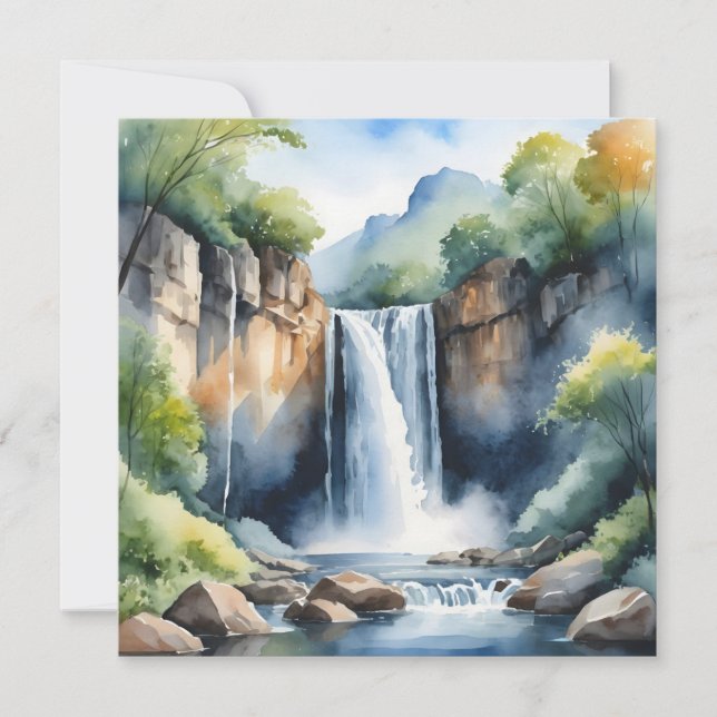 Cascata pintada com aquarela (Frente)