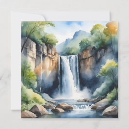 Cascata pintada com aquarela