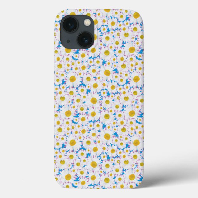 Case-Mate Case for iPad: Ditzy White Daisies: Blue (Verso)