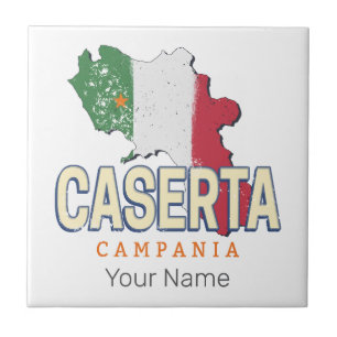 Caserta Itália Retro Campania Mapa Vintage Souveni