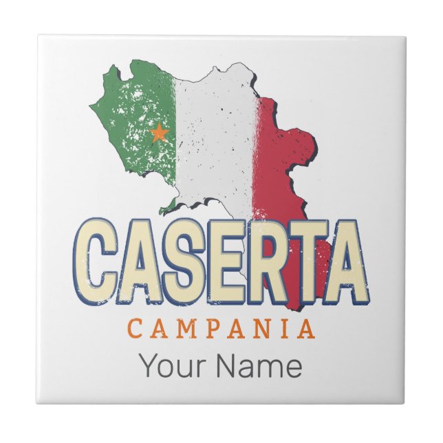 Caserta Itália Retro Campania Mapa Vintage Souveni (Frente)