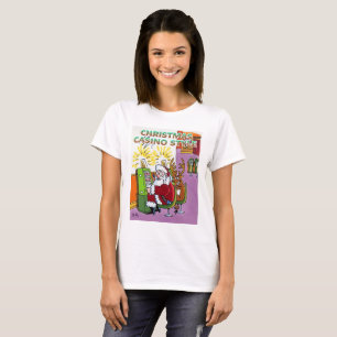 Casino de Natal Estilo Mulheres Camiseta Branca