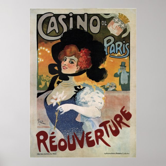 Casino de Paris ~ Reouverture Poster vintage 1906 (Frente)