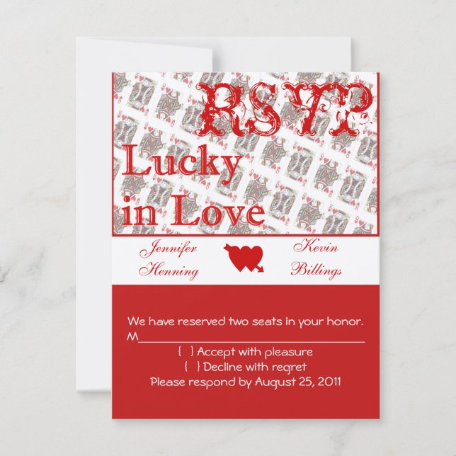 Casino Las Vegas Wedding RSVP (Frente)