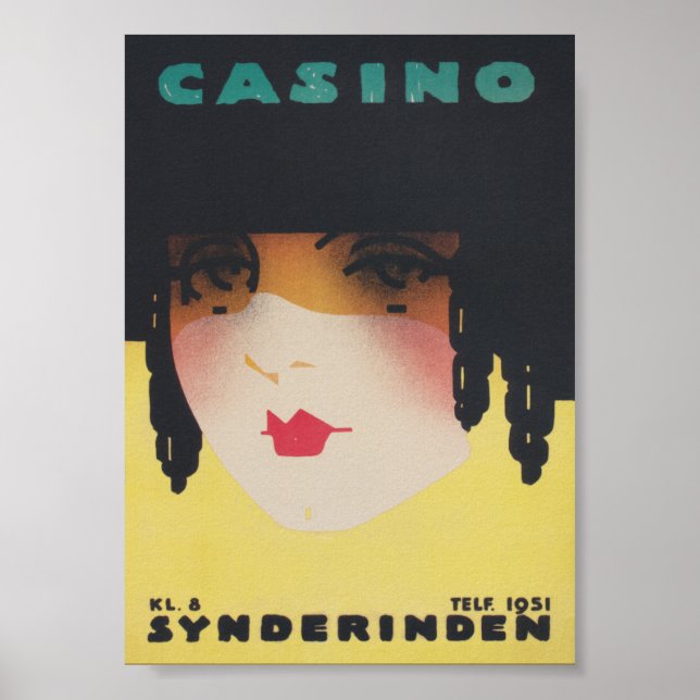 Casino na Arte Poster vintage de Copenhagen (Frente)