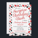 Casino Surprise Convite de festas Poker Vegas<br><div class="desc">Este convite de festas surpreendente com o tema divertido do casino mostra símbolos de cartas tocando no fundo com texto vermelho e preto. Você, convidado de honra, ama o convite de aniversário surpresa que escolheu para comemorar seu aniversário vencedor. Excelente para 20 21rua 30 35º 45º 45º 50º 55º 60º...</div>