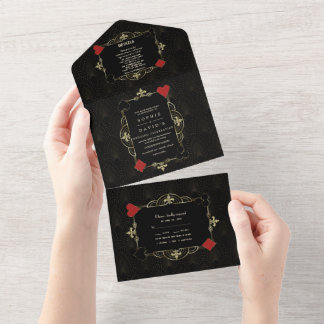 Casino Vegas Poker Dourada Arte Negra Casamento