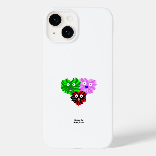 Caso Apple iPhone 14 com Felpudos de coração (Verso)