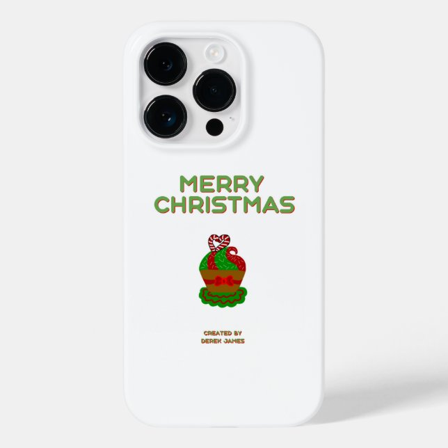 Caso Apple iPhone 14 Pro do Cupcake de Natal (Verso)