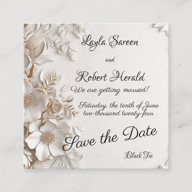 Caso BlackTie Salve o Anúncio de Casamento de Data (Frente)