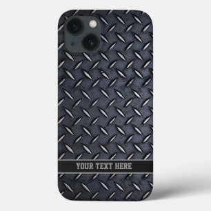 Caso de aço do iPhone 6 do olhar da placa feita