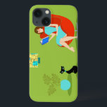 Caso de ar iPad da Mulher em Leitura Retroativa<br><div class="desc">Este Caso de Ar iPad da Mulher Leitura Retroativa apresenta um estilo de 1960, arte minimalista, desenho animado de uma mulher que tem suas prioridades em ordem. Este belo worm de biblioteca está entrançado em um verdadeiro cinturão de páginas. A morena está vestindo um vestido de aqua e óculos vermelhos,...</div>