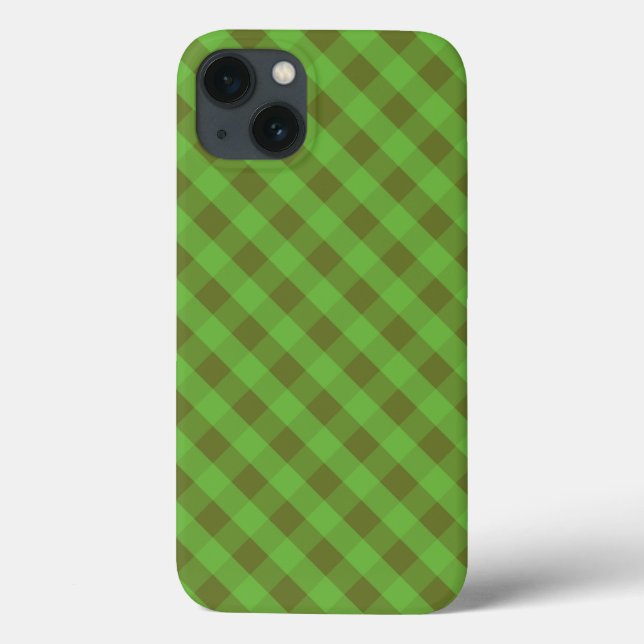 Caso de iPad de Casado Verde Gingham, estilo count (Verso)
