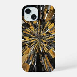 Caso de proteção do iPhone preto e Dourado