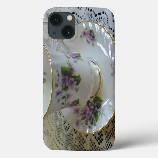 Caso de Tea iPad da Rainha Anne Violets (Verso)