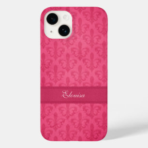 Caso denominado Fleur de Lis damask pink iphone 6