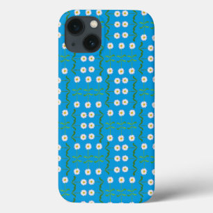 Caso do iPad Air: White Daisies on Teal