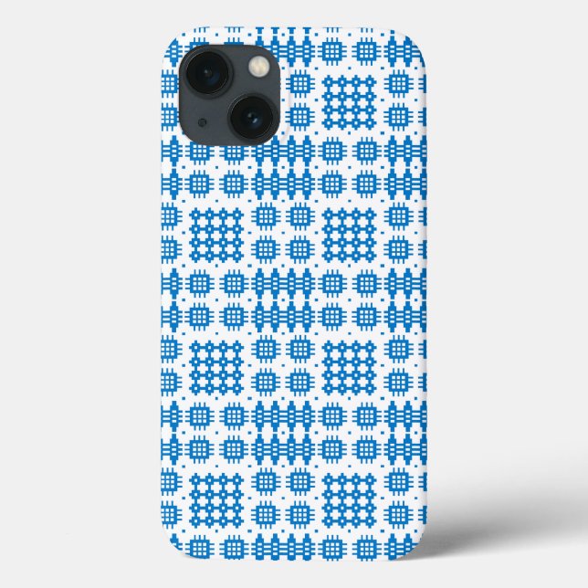 Caso do iPad Case-Mate: Padrão de Tapeçaria Azul,  (Verso)