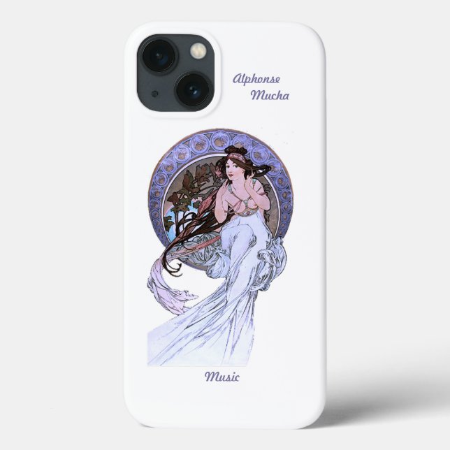 Caso do iPhone 13 Alphonse Mucha Art Nouveau (Verso)