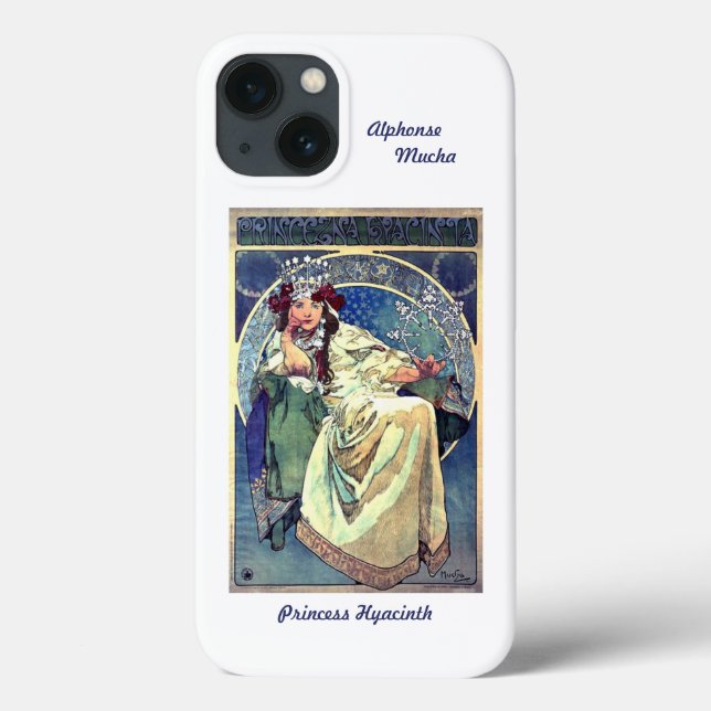 Caso do iPhone 13 Alphonse Mucha Art Nouveau (Verso)