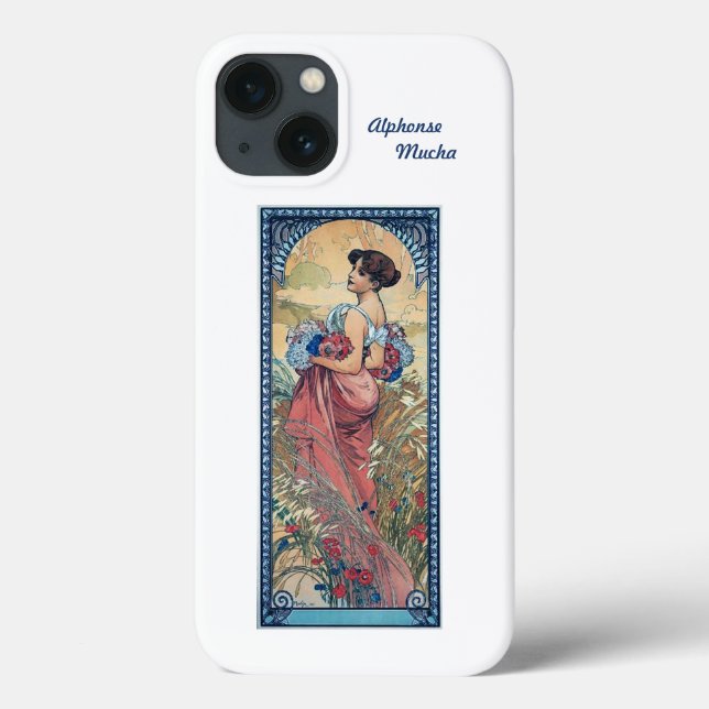 Caso do iPhone 13 Alphonse Mucha Art Nouveau (Verso)