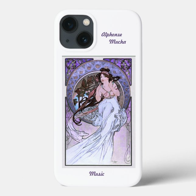 Caso do iPhone 13 Alphonse Mucha Art Nouveau (Verso)