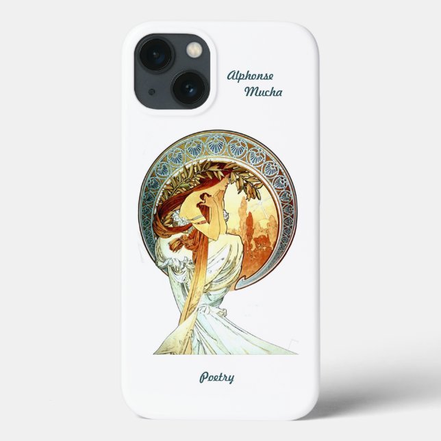 Caso do iPhone 13 Alphonse Mucha Art Nouveau (Verso)