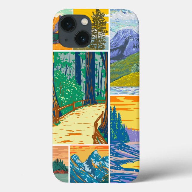 Caso do iPhone 13 inspirado na floresta (Verso)