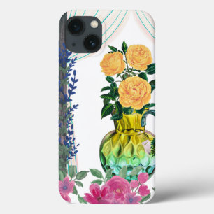 Caso do iPhone 13 Monograma Personalizado, Caso Fl