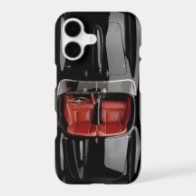 Caso do iPhone X/8/7 do preto do carro de esportes