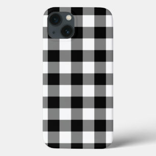 Caso do padrão Gingham preto e branco iPhone 6 Pl