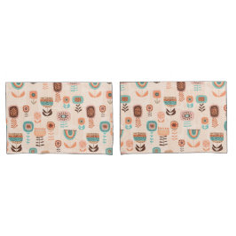 Caso do travesseiro - Design Floral moderno bege e