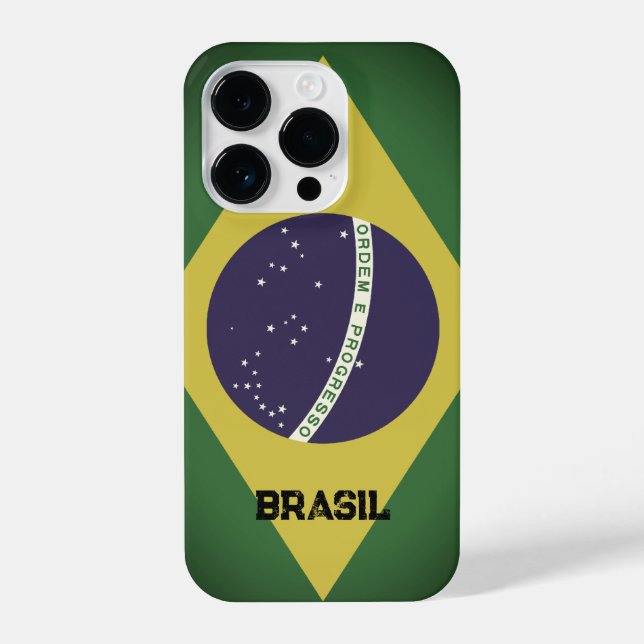 Caso do Vintage Brazil flag personalizado iPhone 1 (Verso)
