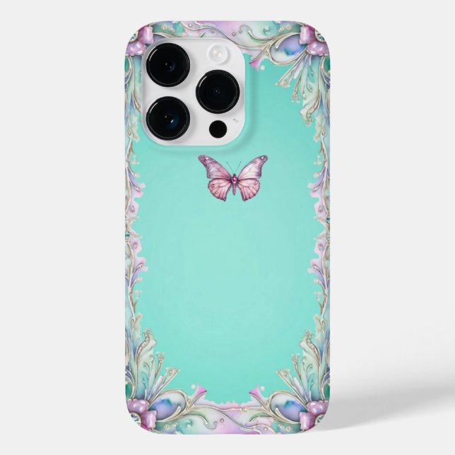 Caso Elegante Pink Diamonte iPhone 14 Pro (Verso)