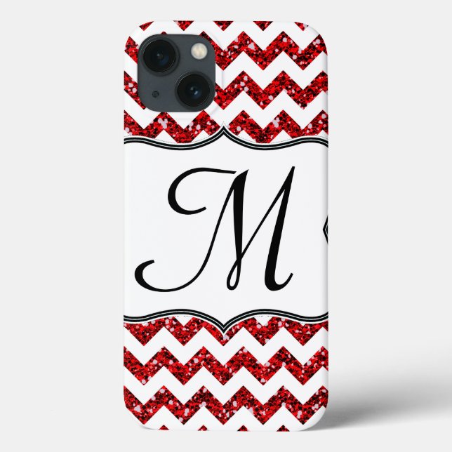 Caso IPAD de Glitt Vermelho Moderno Chevron Girly  (Verso)
