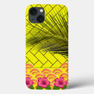 Caso iPhone 13 Monograma Personalizado - Amarelo